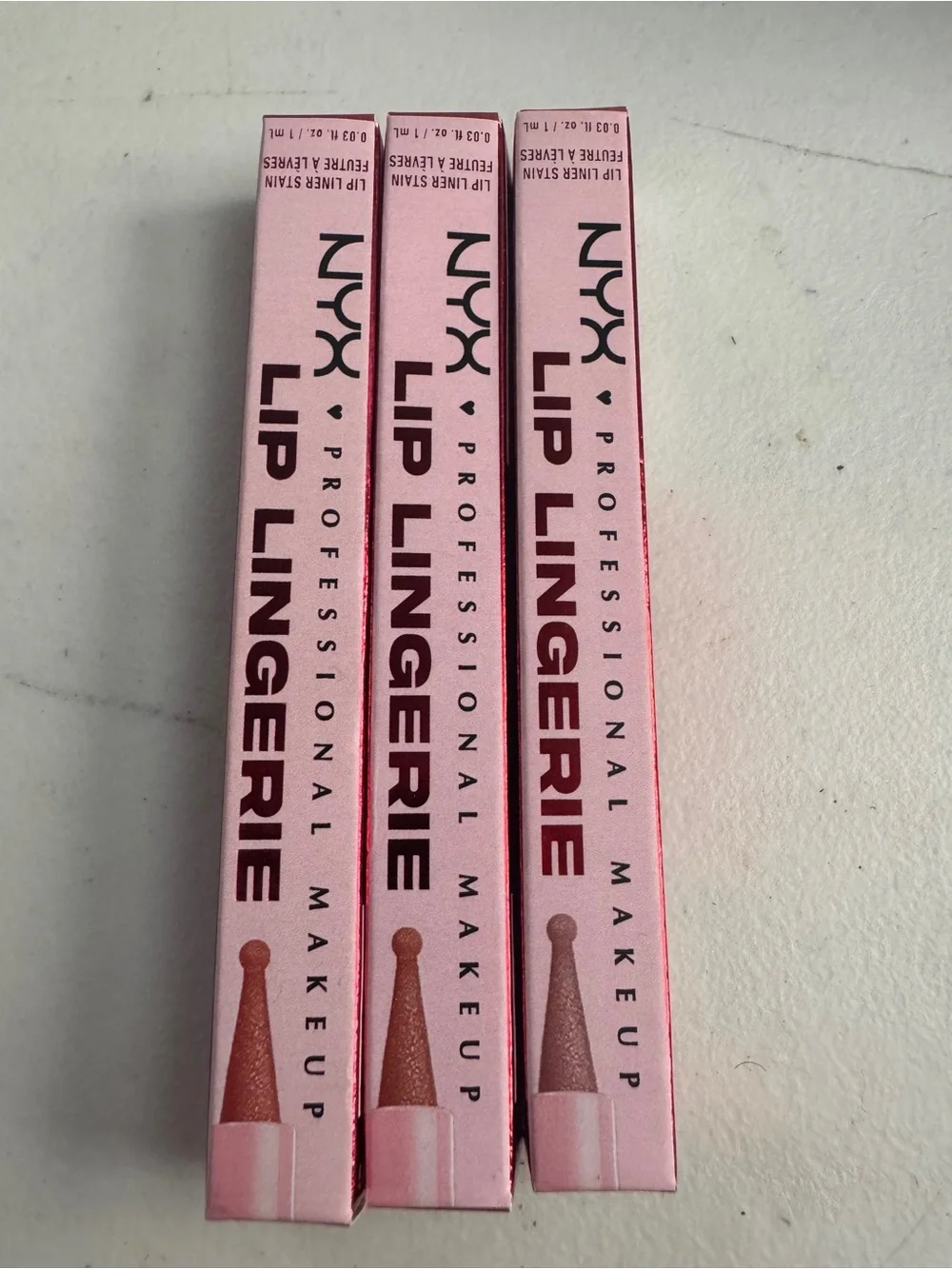 NIB NYX PROFESSIONAL MAKEUP LIP LINGERIE 3-PIECE LIP LINER STAIN SET 💋